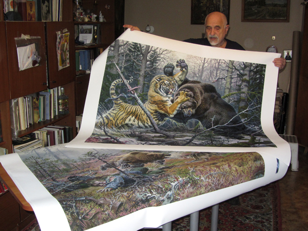 canvas prints tiger fighting bear